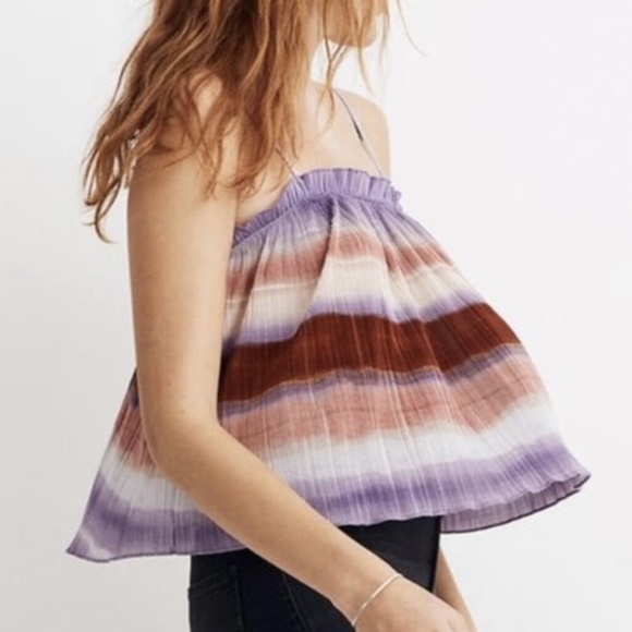 Madewell Texture Pleated Ombre Blouse - Picture 3 of 8